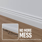 D-Line Cable Raceway On-Wall Cord Cover | 1D3015W | Surface Mount Electrical Channel to Hide and Conceal Cords, Cables, and Wires | White, Paintable