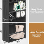 MISSLO 20 Pairs Over the Door Shoe Organizer for Closet Narrow Hanging Shoe Rack for Door Hanger Deep Pocket Door Shoe Holder Storage for Boots, Size 13 Sneakers, Black