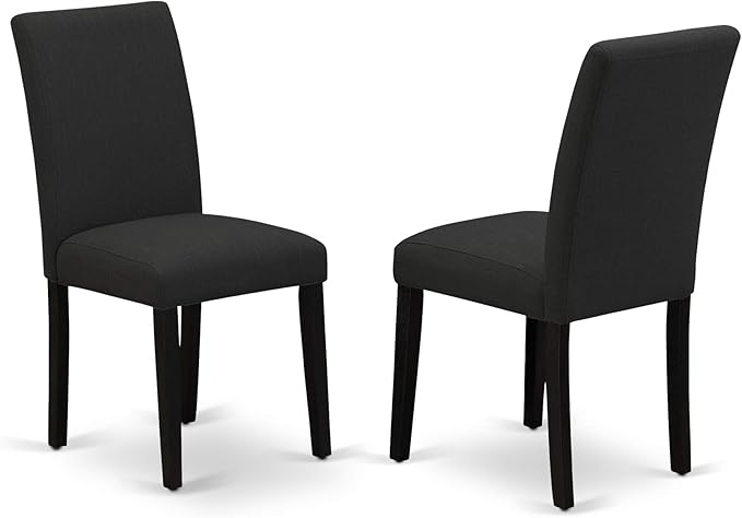 East West Furniture X677AB624-7 7 Piece Dining Set Consist of a Rectangle Dining Room Table with X-Legs and 6 Black Color Linen Fabric Upholstered Chairs, 40x72 Inch, Multi-Color