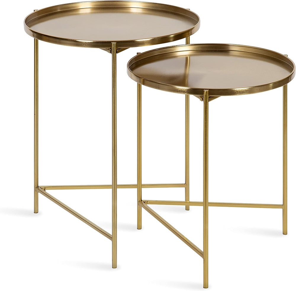 Kate and Laurel Ulani Modern Nesting Side Table; Set of 2; Gold; Sophisticate...