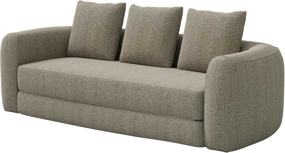 Curved Convertible Futon Sofa Bed,Modern Sleeper Couch,Curved Modern 3 Seater...