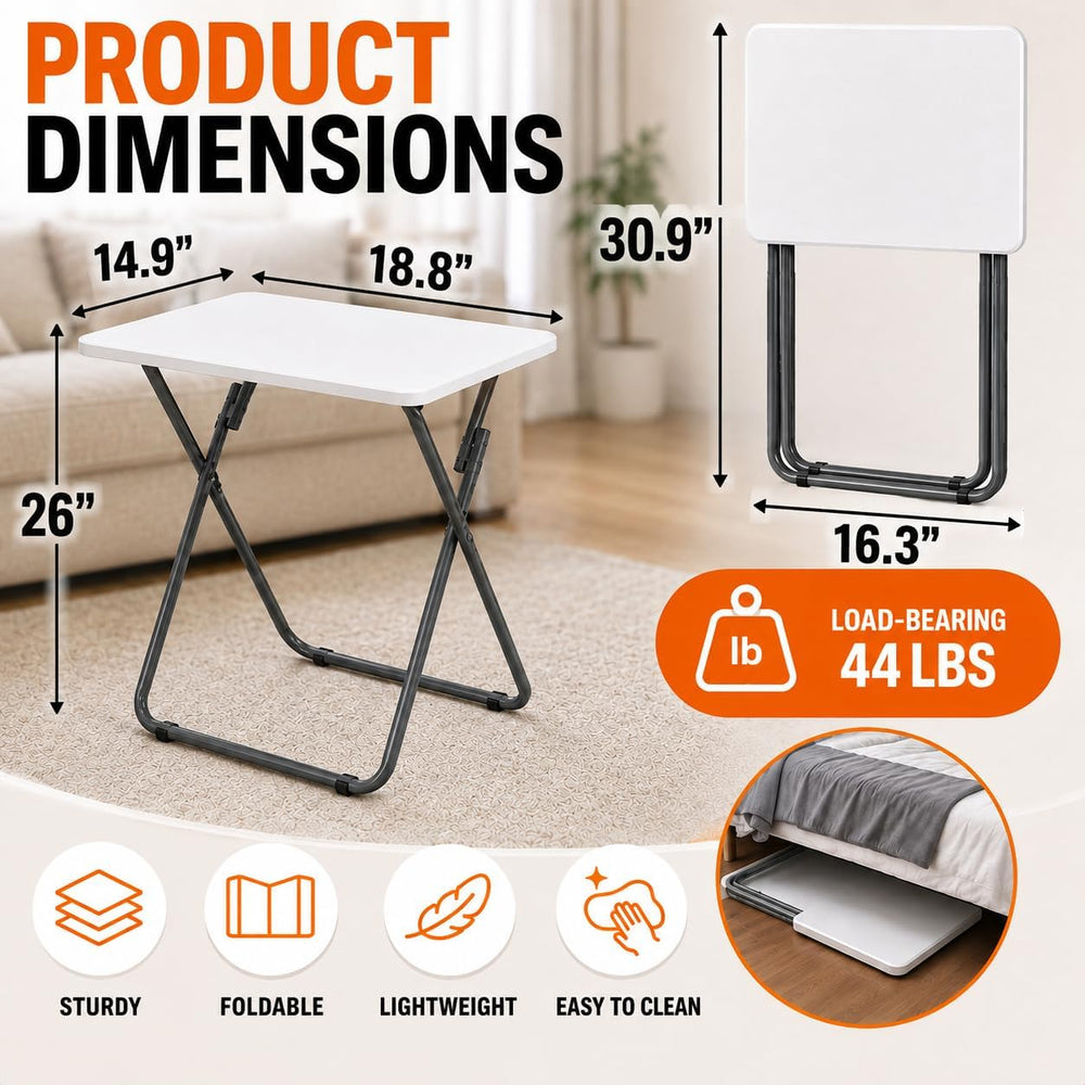 Gocamptoo Portable Folding TV Dinner Tray Table Set of 2 | No Assembly Requir...