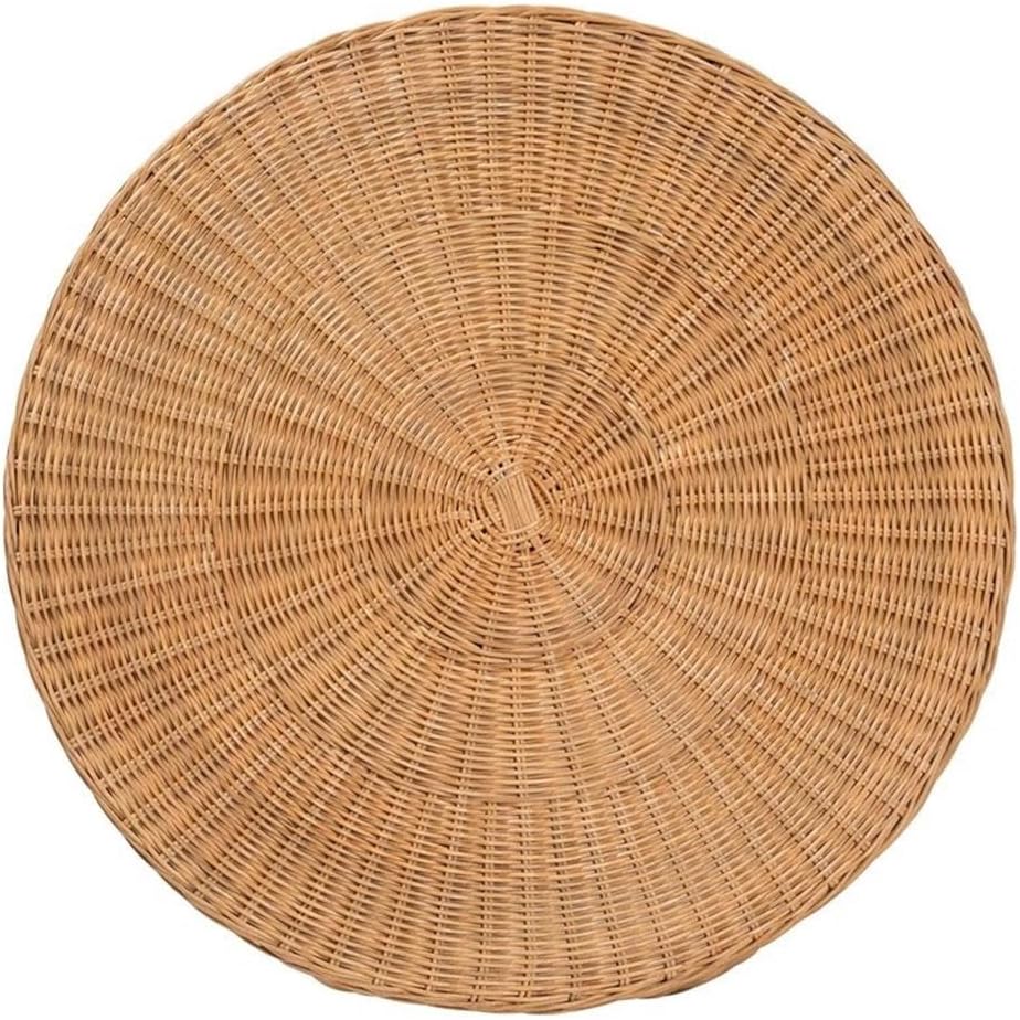 bali & pari Palm Bohemian Honey Scallop Rattan End Table
