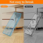 32 PCS Clear Plastic Drawer Organizer Set, 4-Size vanity organizer Trays and Storage Bins for Makeup, Jewelry and Gadgets in Bedroom, Bathroom and Office, Clear Sea Blue