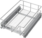 Pull Out Cabinet Organizer 9" W X 17" D, Slide Out Drawers For Kitchen Organizers and Storage, Pull Out Drawers For Cabinets Capacity Heavy Duty Caddy, Cabinet Shelves Chrome-Plated, Bathroom Pantry