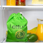 Lettuce Keeper for Refrigerator – 3-Layer Reusable Produce Storage Bags with Foil Lining and Drawstring | Breathable, Washable, Sturdy & Easy to Use | Great for Lettuce, Leafy Greens, Fruits & Veggies