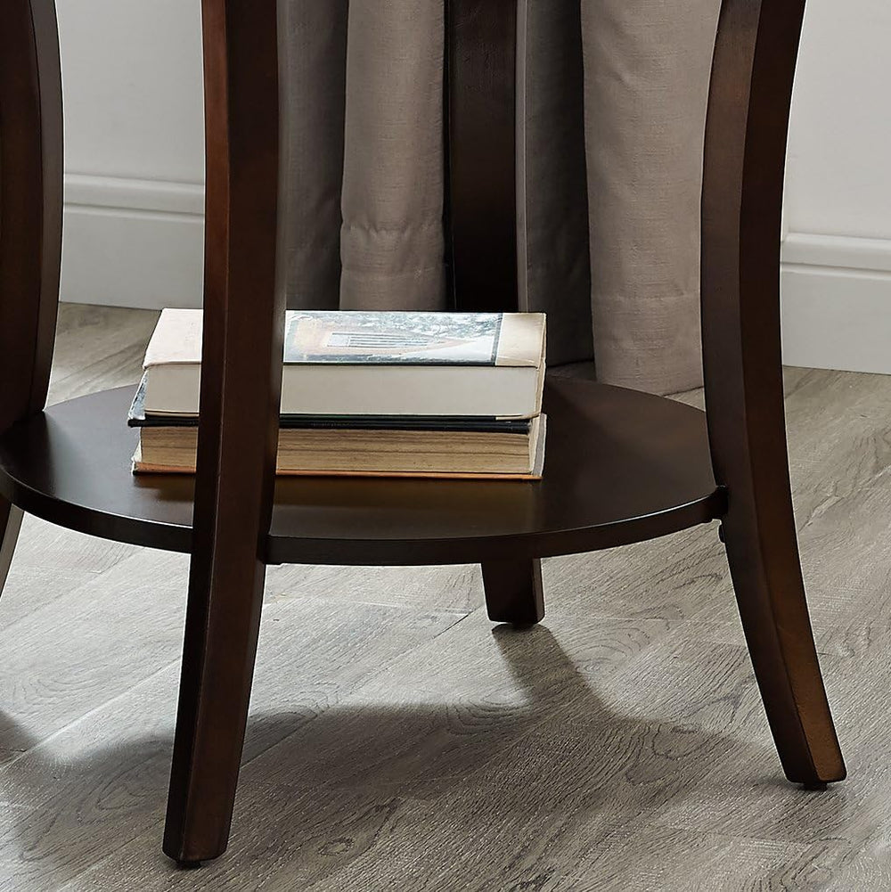 23" Contemporary Wooden Side Table, End Table with Storage Shelf, Accent...