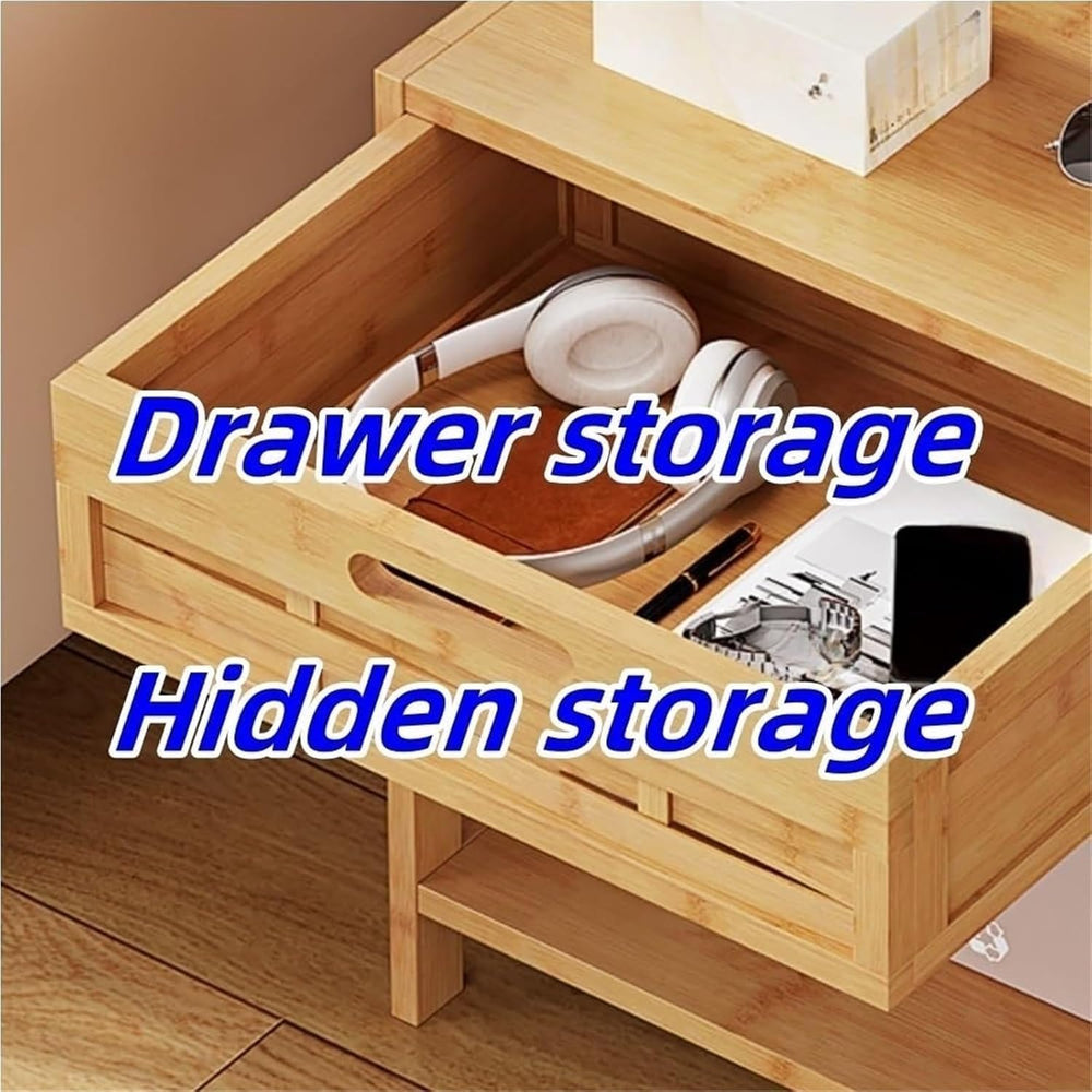 Side Table with Drawer and Open Storage End Table Nightstand Bedside Tables N...