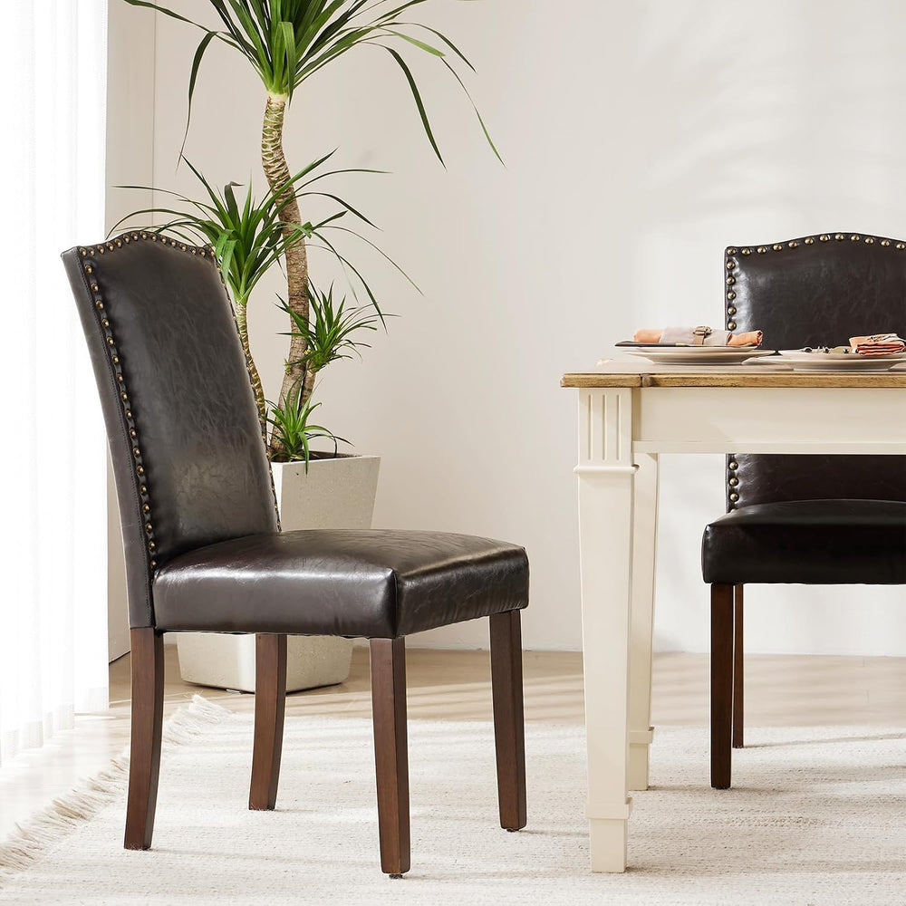 DUMOS Dining Chairs Set of 6, PU Leather Kitchen Chairs for Living Room | Uph...