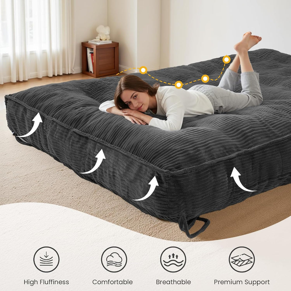 8 Inch Futon Mattress Full Size, Futon Floor Sofa Bed Foldable with Soft Cord...