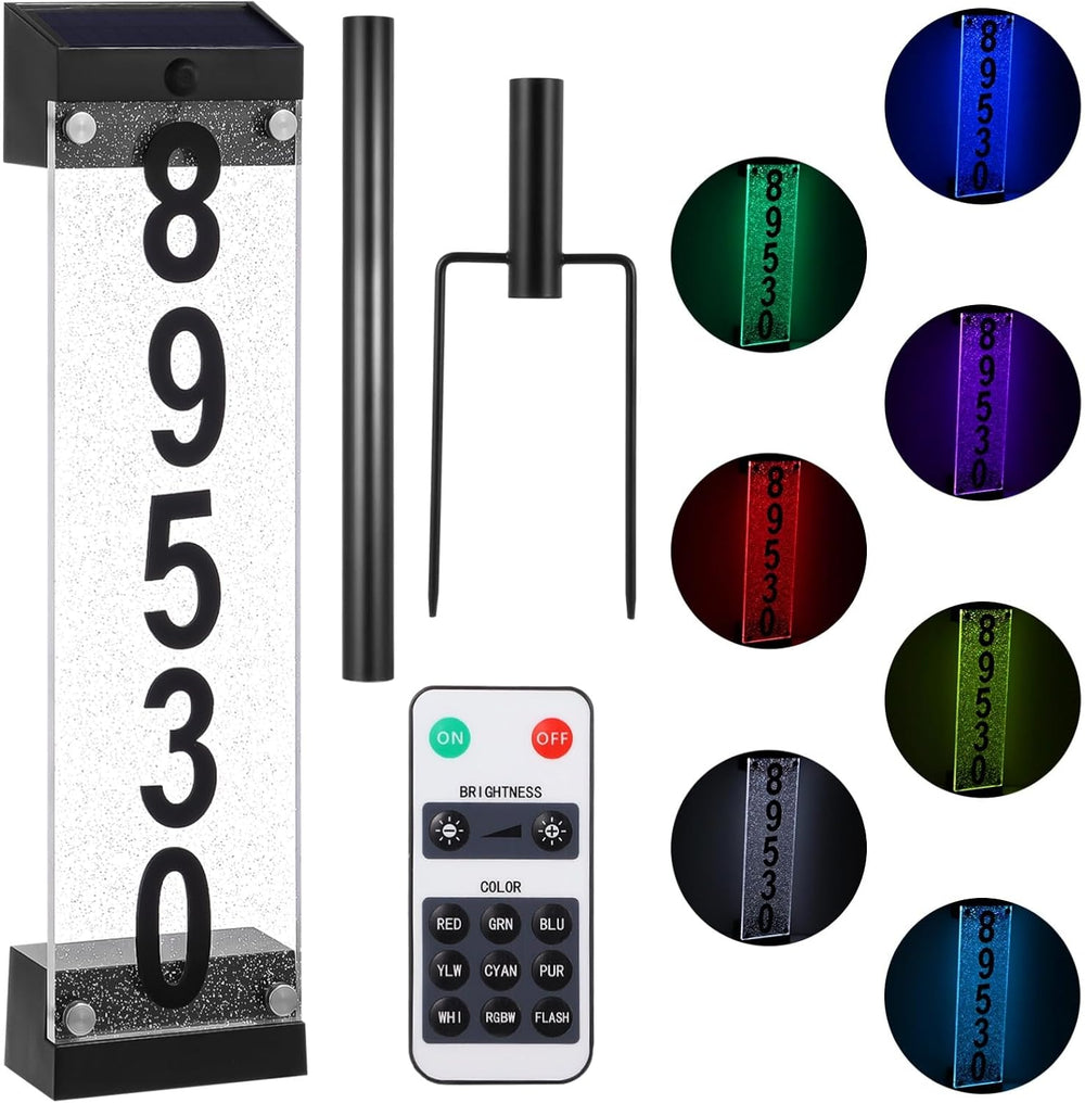 Waterproof Solar Powered Address Light, Acrylic Solar House Number LED Light,...