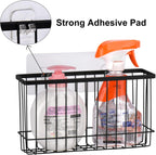Toplife Wall Door Adhesive Kitchen Wrap Organizer Rack, No Drilling, Black