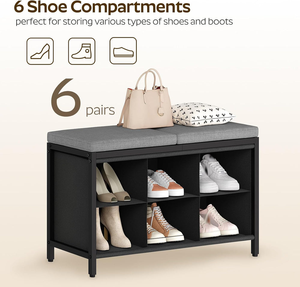YATINEY Shoe Storage Bench with Cushion, Entryway Bench, Shoe Rack with Padde...