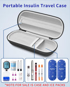 Krypthos Insulin Cooler Travel Case, Diabetes Travel Bag with 2 TSA Approved Ice Packs, Portable Medication Organizer for Diabetic Insulin Pens, Vials & Syringes for Travel & Daily Use (Black)