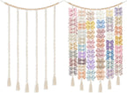 Dahey Macrame Bow Holder Hanging Hair Bow Organizer for Baby Girls Boho Wall Decor Handmade Headband Holder with wood beads Storage Hair Clips for Baby Nursery Room,1 PCS, Clips and Bows Not Included