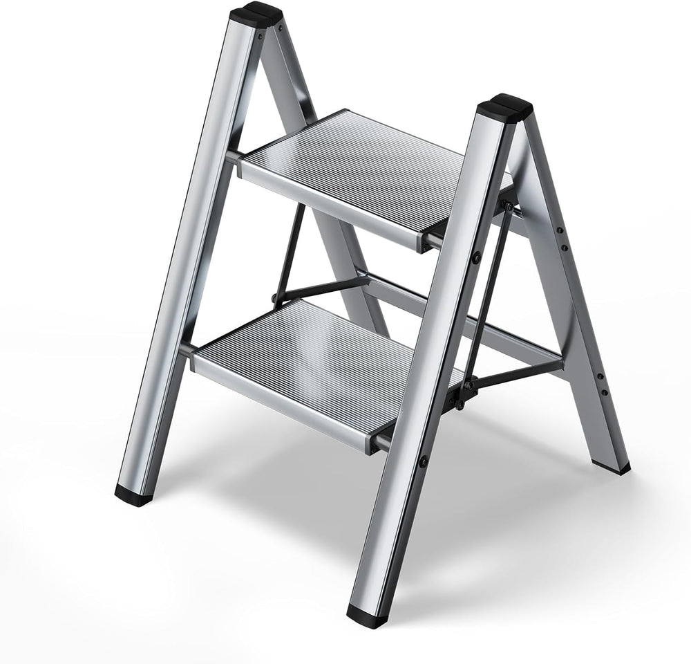 HillhutApex 2 Step Stool Foldable Ladder,Aluminum Step Ladder