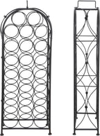F2C 23 Bottles Wine Rack Stand Floor Wine Holder Metal Construction Free Standing Elegant French Style