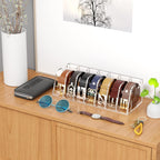 FEMELI Belt Organizer Acrylic Clear Case Storage Holder for Closet and Drawer, 7 Compartments Tie Box Container with Display Stand