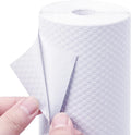 PABUSIOR Self-Adhesive Kitchen Cabinet Liner: 17.7 Inch x 145.5 Inch White Drawer Mat - Easy to Cut Waterproof Non-Slip Shelf Liner for Pantry Shelving
