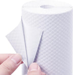 PABUSIOR Self-Adhesive Kitchen Cabinet Liner: 17.7 Inch x 145.5 Inch White Drawer Mat - Easy to Cut Waterproof Non-Slip Shelf Liner for Pantry Shelving