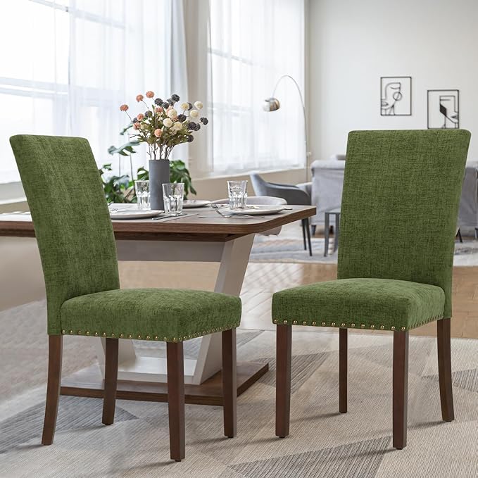 COLAMY Upholstered Parsons Dining Chairs Set of 4, Fabric Dining Room Kitchen...