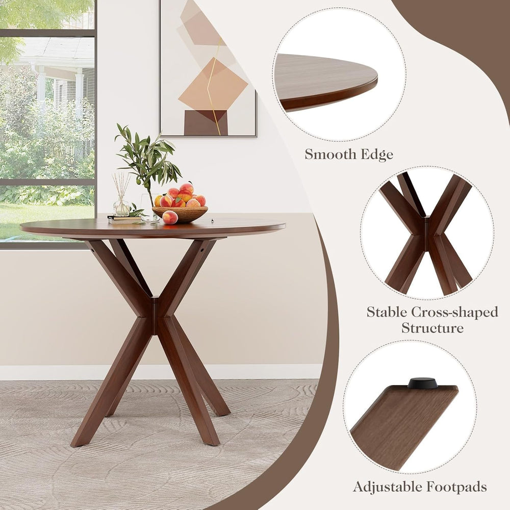 ERGOMASTER 5-Piece Dining Table Set for 4, 36" Kitchen Round Table with ...