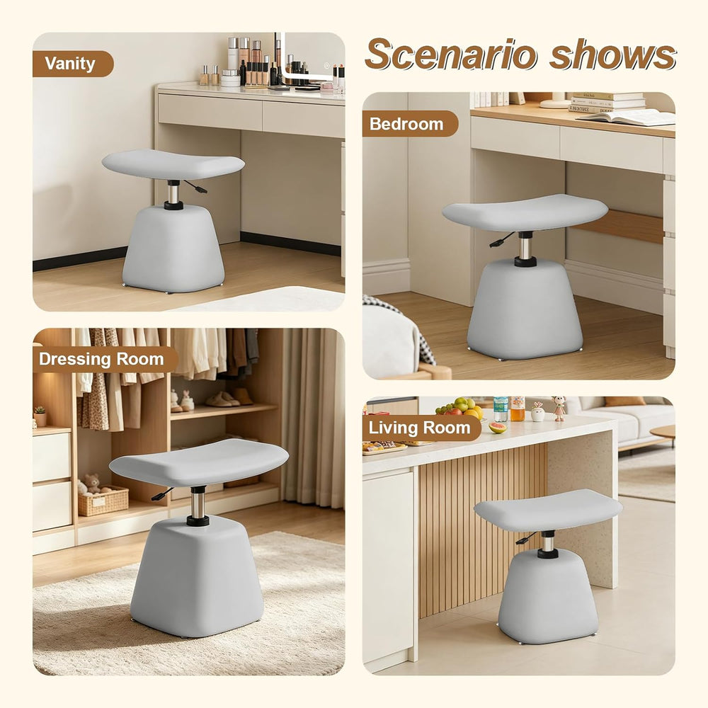 JPBSTO Small Ottoman Footrest, Modern Vanity Stool Chair Adjustable Height, U...
