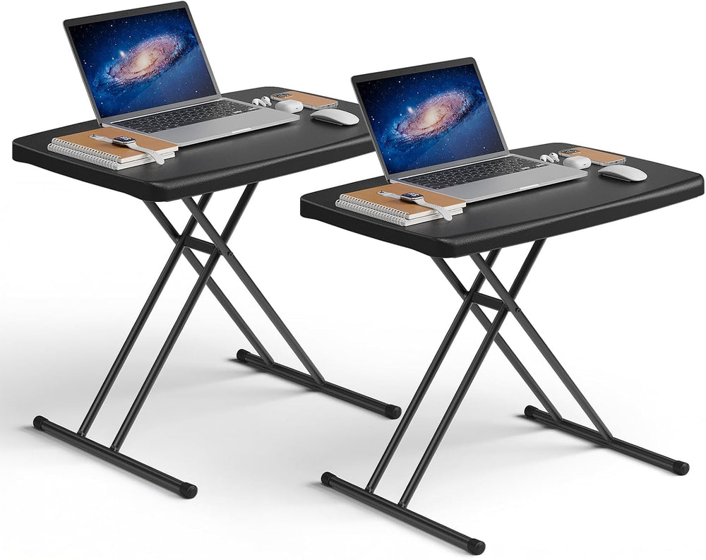 Folding Table 30 Inch -2Pack, Small Desk Adjustable Height TV Tray for Laptop...