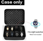 Comecase 8 Slots Watch Box Organizer/Men Watch Display Storage Case Fits All Wristwatches and Smart Watches up to 42mm - Black