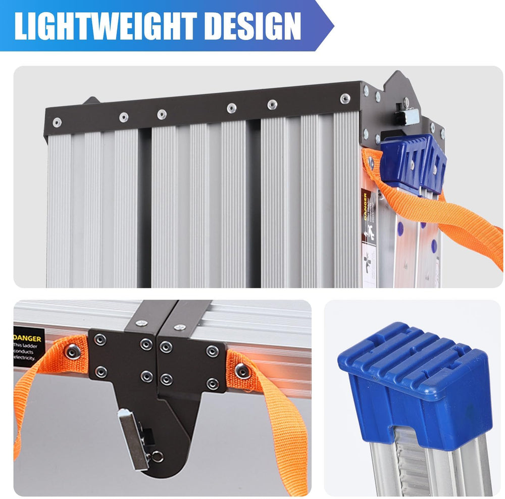 14-20” 26-Level Adjustable Aluminum Work Platform Bench Step Stool Ladder
