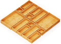 SpaceAid 14-Piece Bamboo Drawer Organizer Storage Boxes Set, Wood Tray Junk Drawer Organizers Multi-Use Divider Bins for Kitchen, Bathroom, Office Desk and Makeup Organization (14 Pack, Natural)