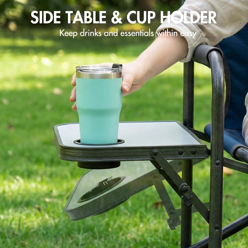 Portal Directors Chair for Adults with Side Table, Folding Camping Chairs Hea...