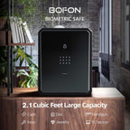 Home Safe, Fingerprint Password Safe Box with Key, Cabinets SafeBox for Home, Security Box, Biometric Safe, W-series 2.1Cubic feet