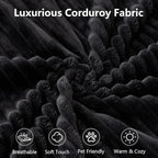 107" Modular Sectional Couches for Living Room, Comfy Boneless L Shaped Cloud Couch with Chaise Lounge, Modern Cozy Corduroy Deep Seat Floor Sofa, Memory Foam, No Assembly Required, Black