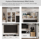110.2" Entertainment Center Wall Unit with Glass Doors & Drawers, Large Wall Unit TV Stand for TVs up to 70", Media Console Table for Living Room, Can be Split into 4 Separate Cabinet, White