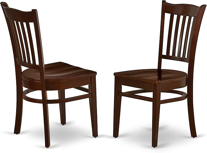 East West Furniture ANGR5-MAH-W 5 Piece Dining Room Table Set Includes a Round Kitchen Table with Pedestal and 4 Dining Chairs, 36x36 Inch, Mahogany