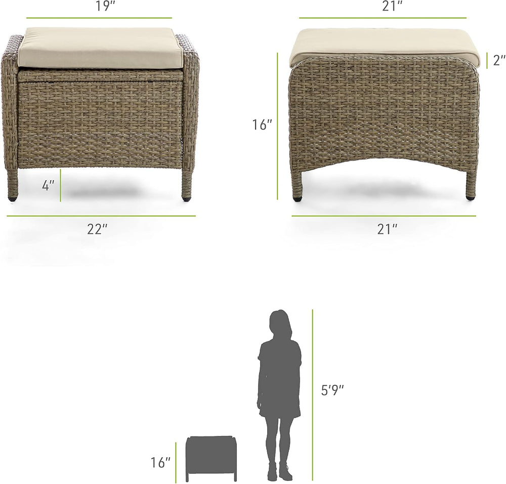 Greemotion Garda 2-Piece Outdoor Patio Aluminum Polyrattan Wicker Outdoor Ott...