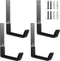 Heavy Duty Steel Hooks - Wall Mount Utility Hooks for Garage & Garden, Hose Hanger & U Hooks (4, Large)
