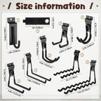 Landhoow 26 Pack Slatwall Accessories, 24 Pcs Multi Size Heavy Duty Slat Wall Hanging Hooks & Hangers with 2 Pcs Storage Straps for Storage Garage Wall Organization Garden Home Slatwall Paneling
