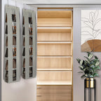 Lirex Over The Door Organizer, 2 Pack Handbag Storage with 6-Tier Space-Saving for Door or Closet, Handbag Hanger, Grey