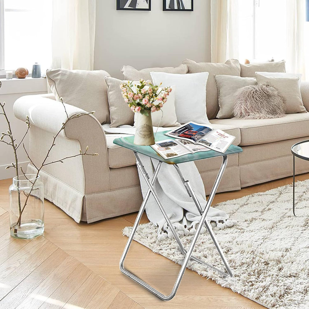 Garden 4 you Folding TV Tray Table,TV Dinner Table with Sturdy MDF Top,Eating...