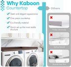 Kaboon Washer Dryer Countertop, Melamine Countertop with Edge Rails - 27.5" Depth x 54" Width Laundry Room Organization, Eucalyptus