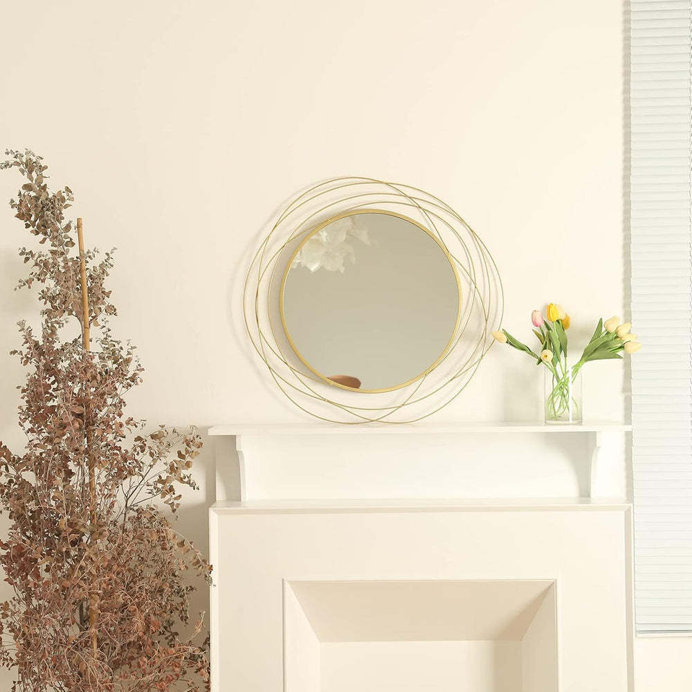 ironsmithn 26.8 Inch Round Gold Dressing Mirrors for Wall