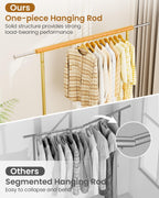 Heavy Duty Clothes Rack, Metal Clothing Rack Load 450 LBS, Rolling Coat Racks for Hanging Clothes with Lockable Wheels, Wardrobe Closet Garment Racks for Bedroom, Gold