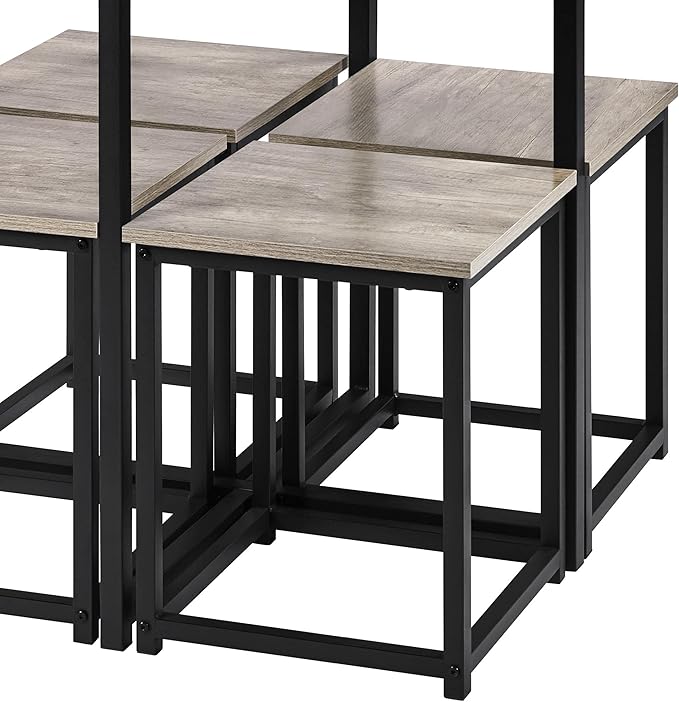 Yaheetech Dining Table Set for 4 Industrial Kitchen Table with 4 Chairs, Spac...