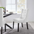 Modway Baronet Button-Tufted Fabric Parsons Dining Chair in White