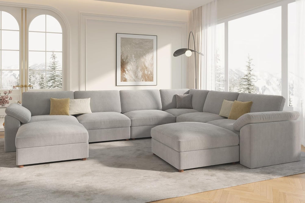 EASE MOOSE Oversized Sectional Modular Sofa,Large U Shape Sectional Couch Wid...