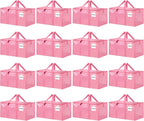 16 Pack Extra Large Heavy Duty Moving Bags, Pink Storage Bins with Lids, Reinforced Handles & Heavy-Duty Zippers Moving Boxes Storage Bags Totes for Clothes Packing, Dorms, College Supplies, Pink