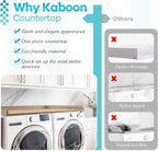 Kaboon Washer Dryer Countertop 58" x 28" Extra Large Version, Melamine Countertop with 3.5" Edge Rails, Laundry Room Organization, Oak(Grey Tone)