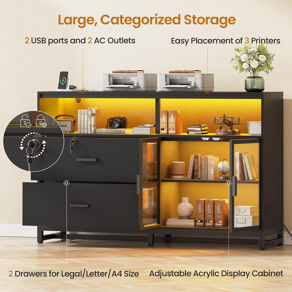 SEDETA 59" Filing Cabinet with Lock Drawers fits Legal Size for Home Off...